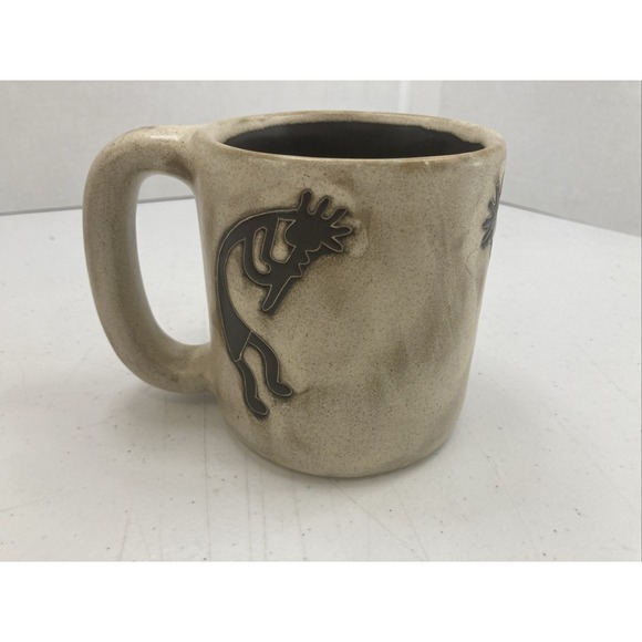 Vtg Large Coffee Mug Pottery Kokopelli Mug Signed Designs By Maya - Picture 6 of 9